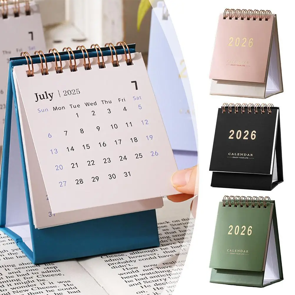 2026 Calendario semplice Piccolo calendario da tavolo Calendario a spirale creativo Planner Decorazione del desktop Cancelleria per ufficio 2026 Ornamento per la casa