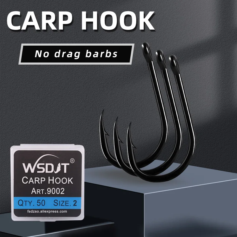 

Coated Carp Fishing Hooks High Carbon Steel Fishhooks Matt Black Barbed Curve Shank Gripper Style Sharp Carp Hooks