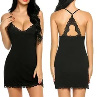 Summer Women's Fashionable Silk Satin Patchwork Lace Suspender with Back Lace Decoration Dress for Home Pajamas - Image 5
