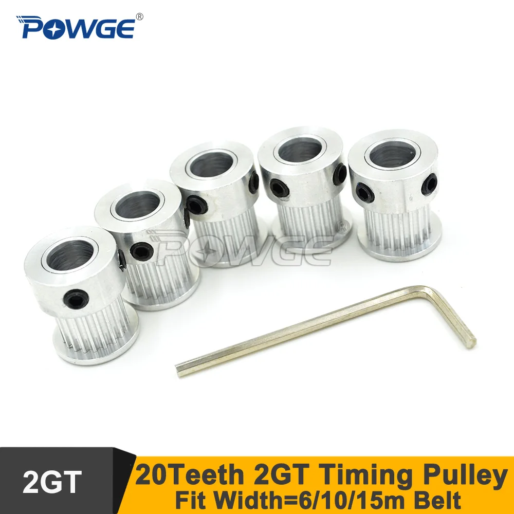 Polia Cronometrando Polia de Polia Gt2 de 20 Dentes Diâmetro 6.35 mm Largura do Ajuste = 10 15 mm 2gt Correia Síncrona 20 Dentes 20 t 2gt Polia de Correia Dentada