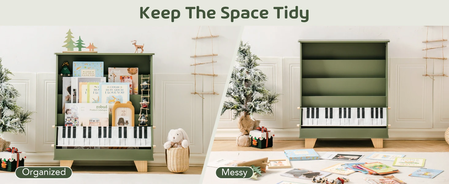 Kids Bookshelf with Toy Storage