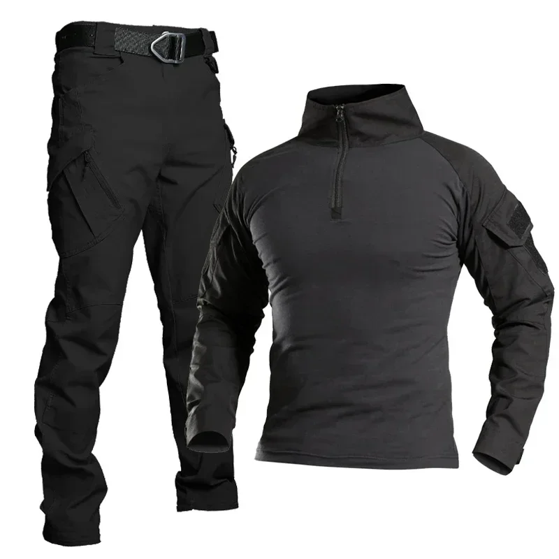 Military Uniforms Set Men Camouflage Breathable Multicam Black Suit Combat Shirt Tactical Cargo Hunting Set tactical shirt tactical suit