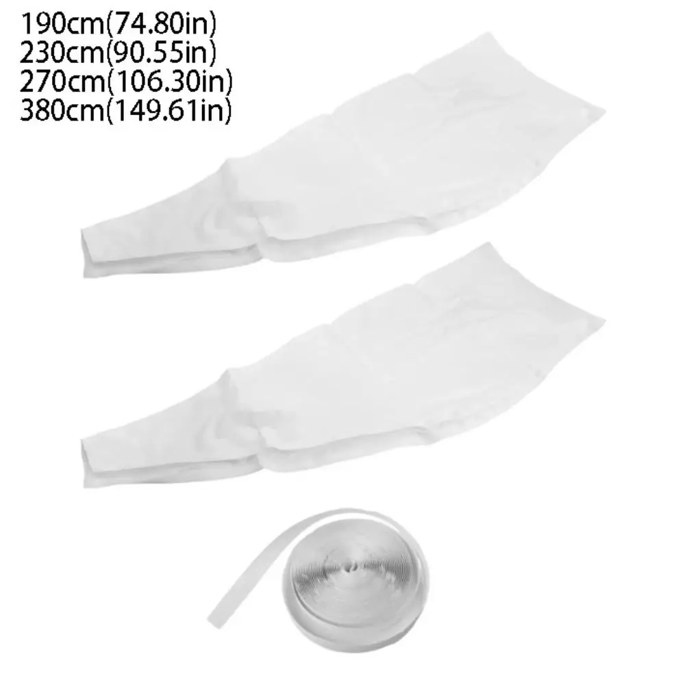 White Window Covering with Silver Finish - Durable Polyester Windproof AC Exhaust Cover