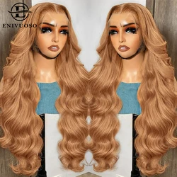 Reddish Chocolate Brown Body Wave Lace Front Wig with Baby Hair - 13x4 HD Synthetic Glueless - 30inches (Honey Blonde)