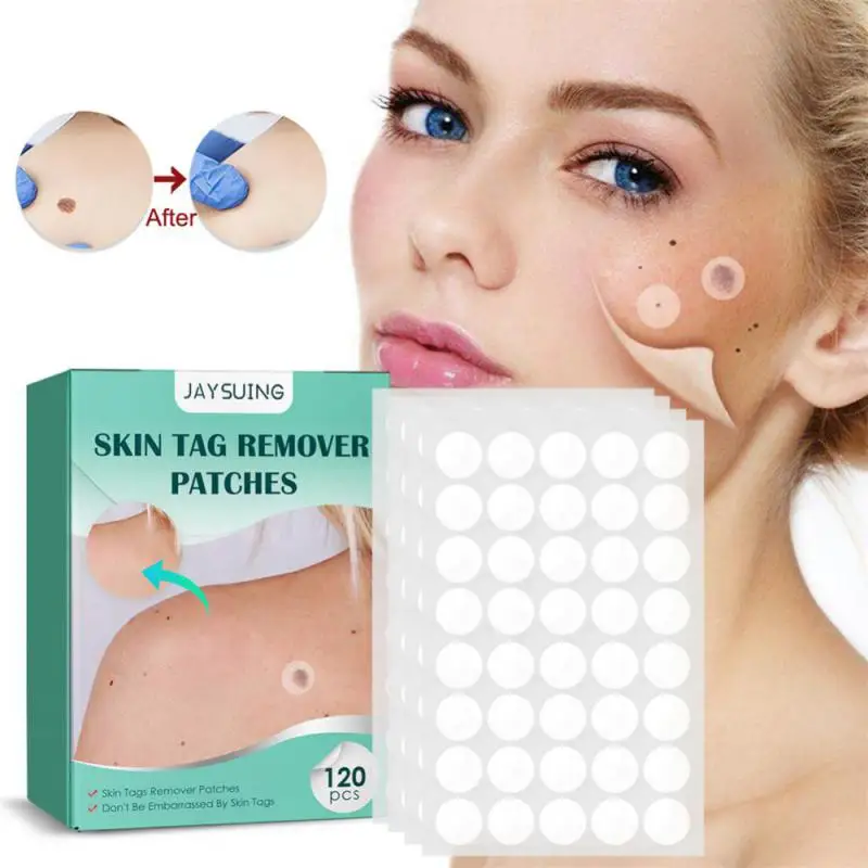 

120pcs/Box Invisable Skin Tag Remover Patch Wart Treatment Stickers Treatments Meat Particles Flat Filamentous Plantar Skin Care