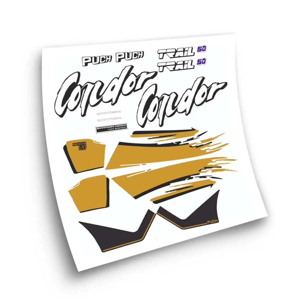 Set Di Adesivi Compatibili Puch Condor Trail Modello Rosso