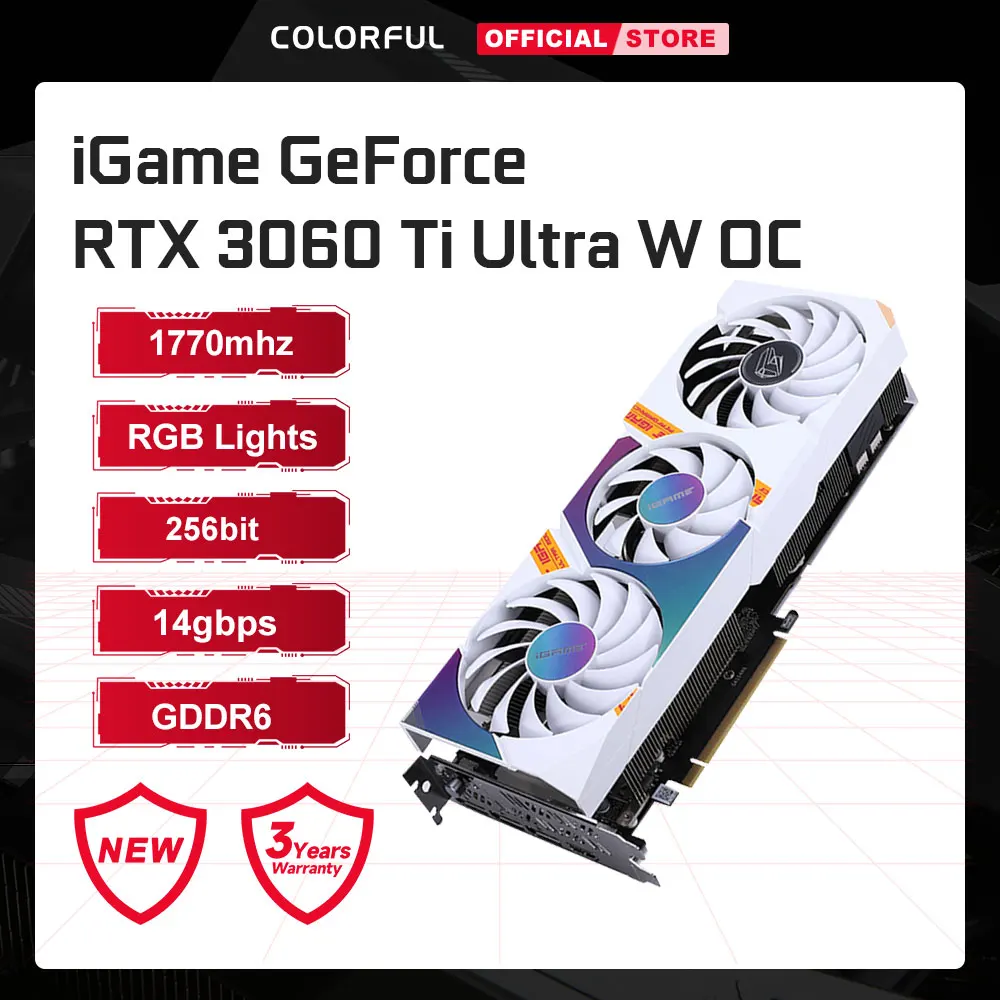 Colorful Igame Geforce Rtx 3060 Ti Ultra W Gaming Graphics Card (8gb Gddr6 One-key Overclock Rgb Light) Gpu Video Card - Graphics Cards - AliExpress