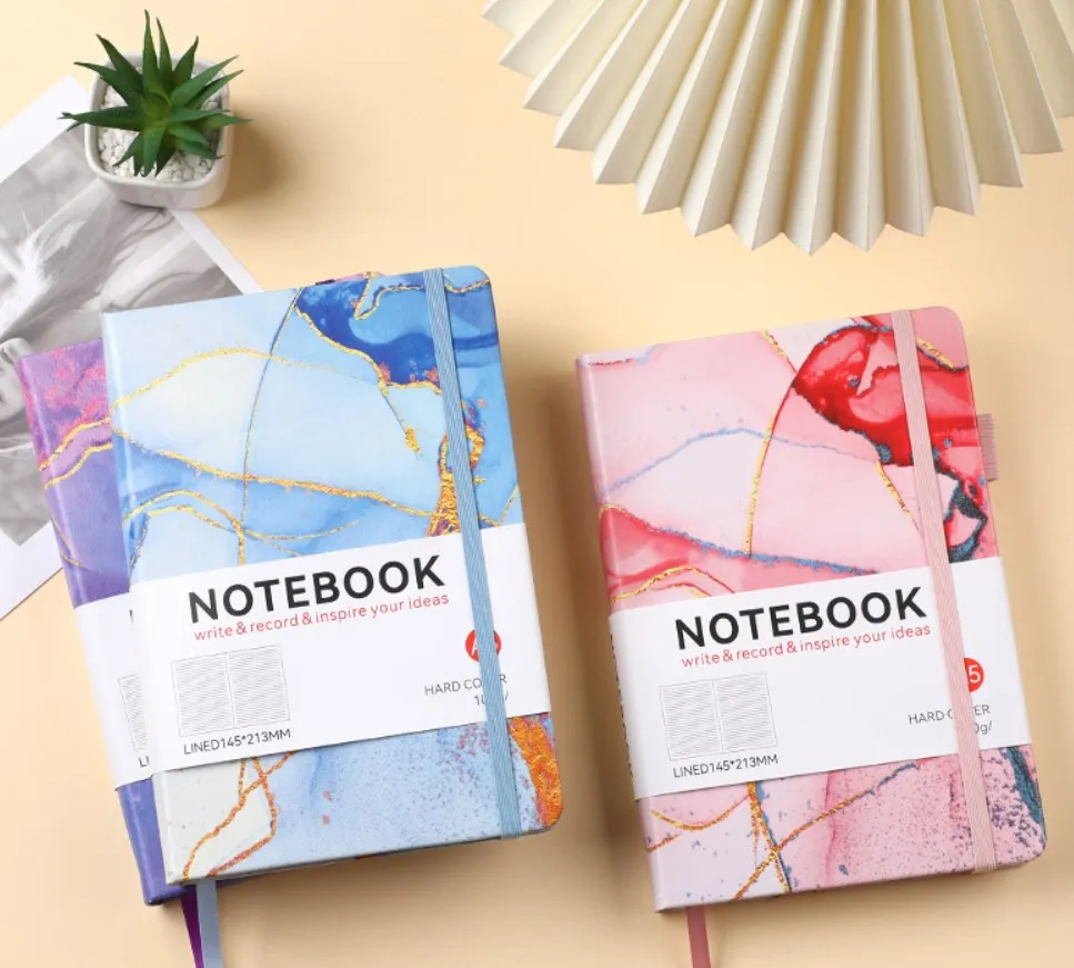 Mármore Roxo Espiral Binder Notebook 400 Página Página Interna Semanal Mensal para Fazer a Linha Dentro de Papel Papelaria a5 - Imagem 5