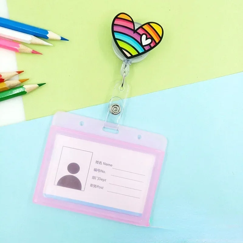 transparent Plastic Doctor Nurse ID Card Sleeve Badge Card Cover Retractable Badge Holder cover Protector