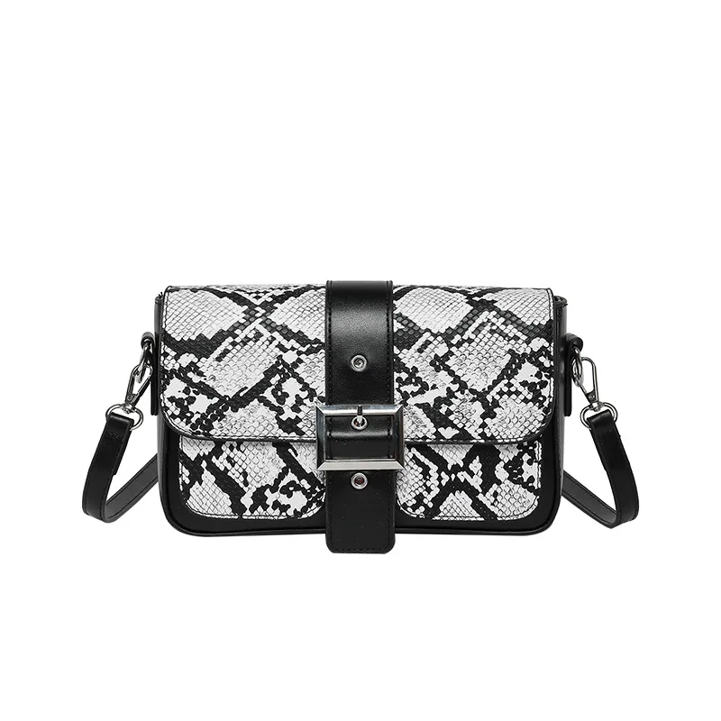 Solid color Women serpentine Shoulder Side Bag Small PU Leather Handbag And Wallet Vintage Luxury Lady Flap Crossbody Sling Bag