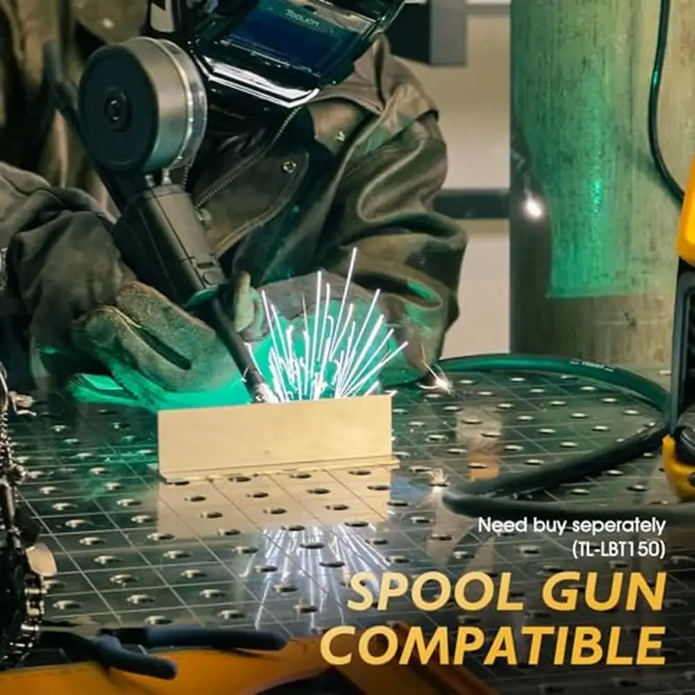 5-in-1 Welder 200A MIG/TIG/CUT/Stick Dual Voltage Aluminum Welding Machine LCD Display Plasma Cutter Compatible Spool Gun 3