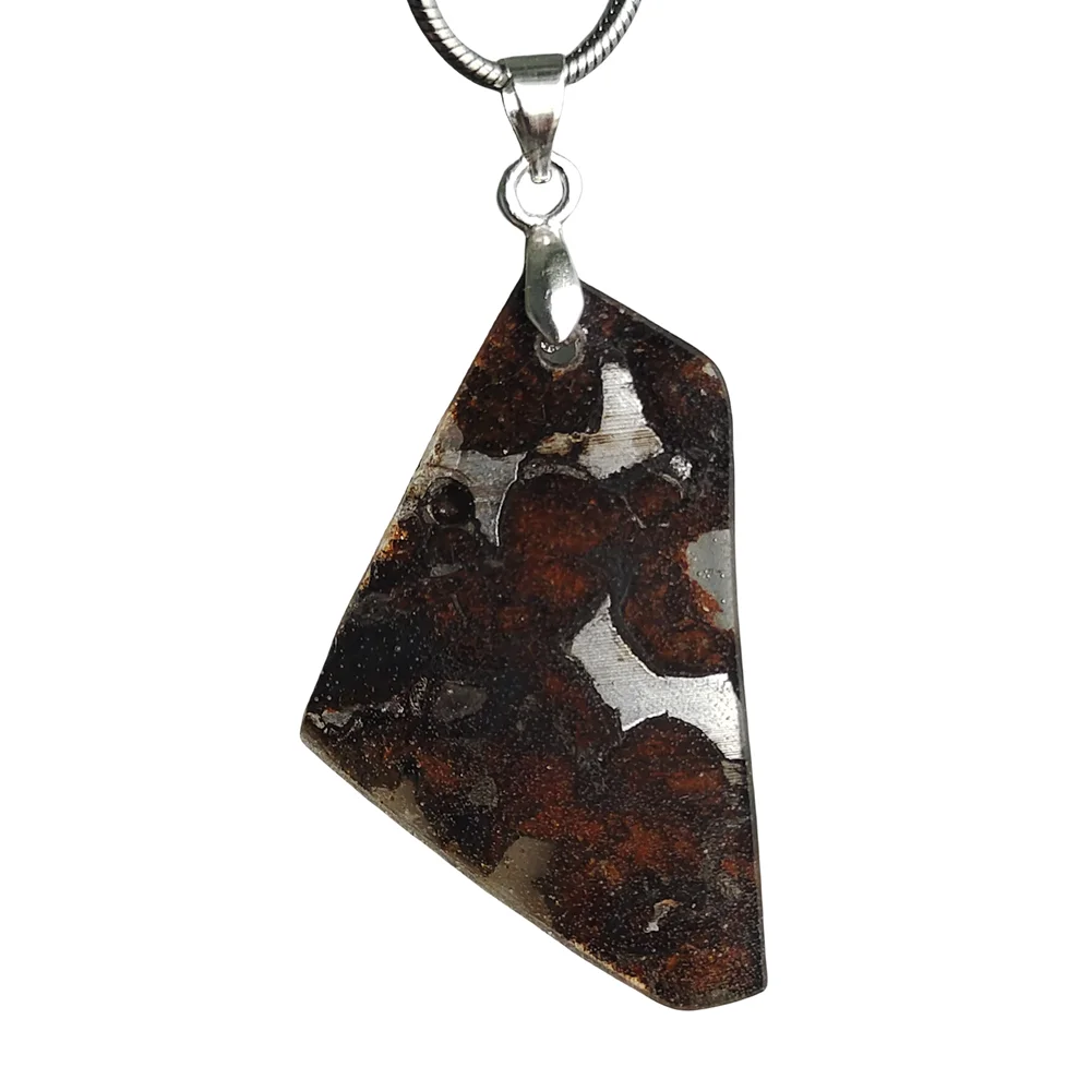 

Kenya Sericho Olive Meteorite Pendant Olive Meteorite Necklace Natural Meteorite Material Collection - CB149