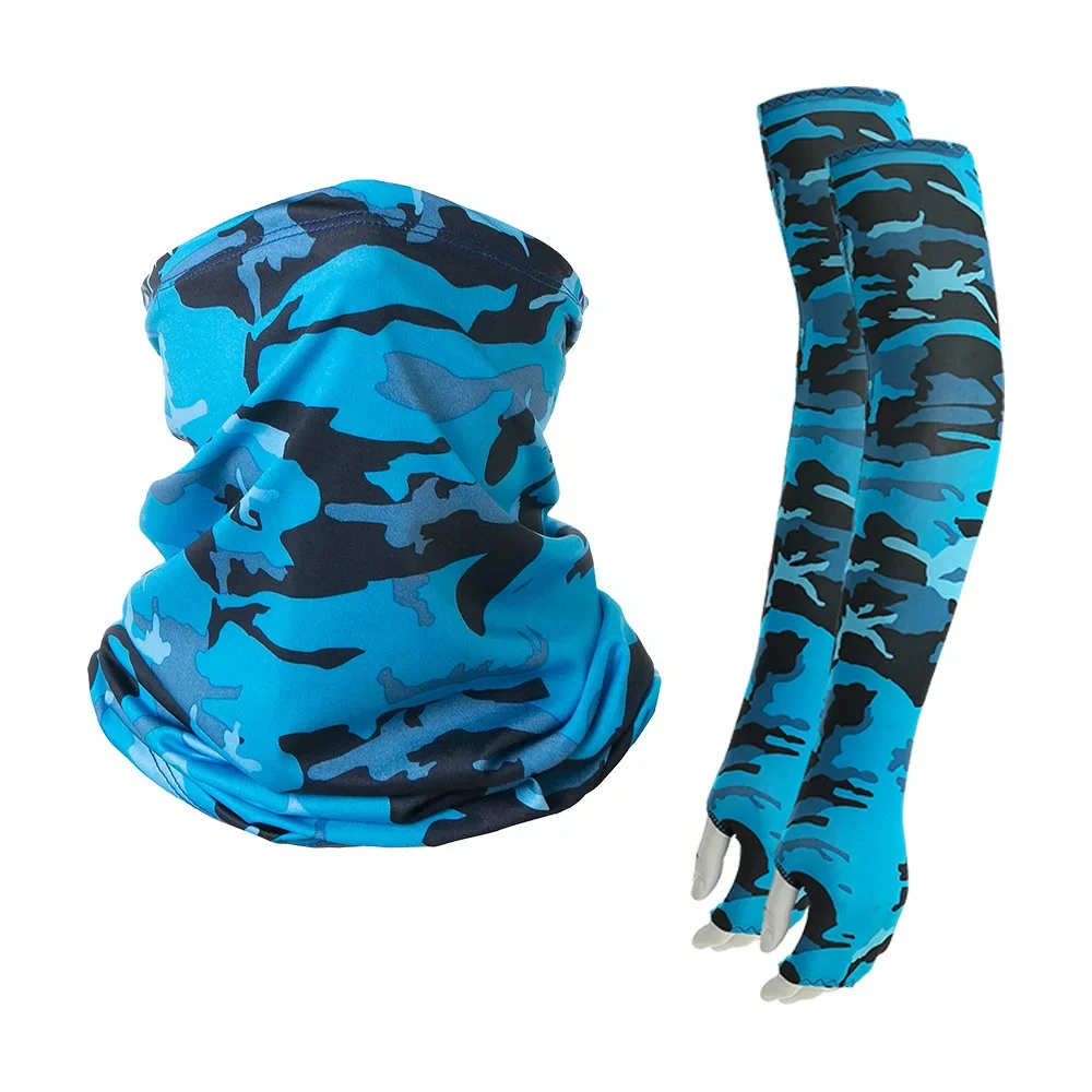 Ice Silk Milk Silk Cycling Arm Covers Magic Headscarf Set Outdoor Sports Unisex Summer Riding Equipment Fishing Sleeve Covers