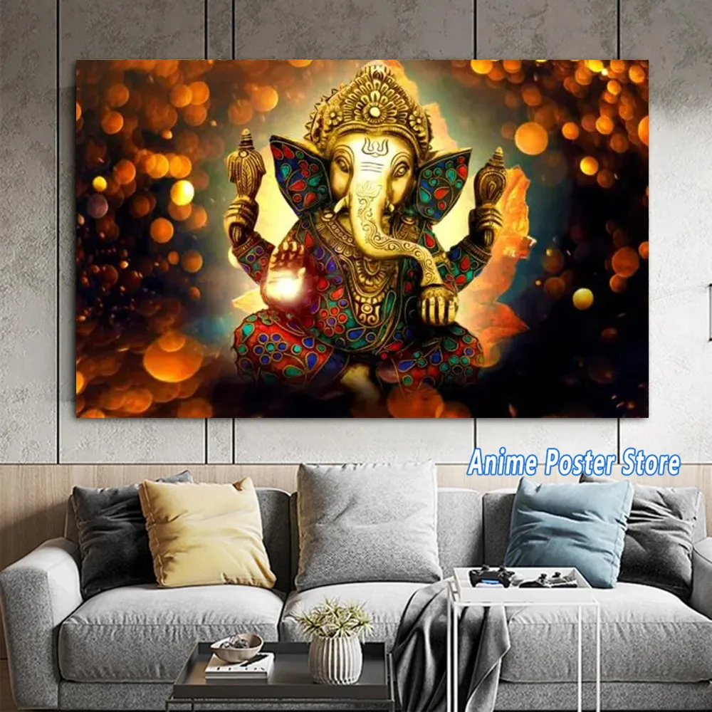 

Classical Hindu Gods Lord G-Ganesha Canvas Printing Posters and Prints Wall Art Pictures for Home Living Room Decor Cuadros Gift