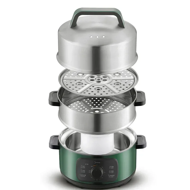 New 1500W Electric Food Steamer Small Three-layer Automatic Multi-steamer Large-capacity Steamed Bun Steamed Vegetable Artifact