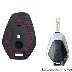 Motorcycle Key Case Cover Fob (Black And Red Line)