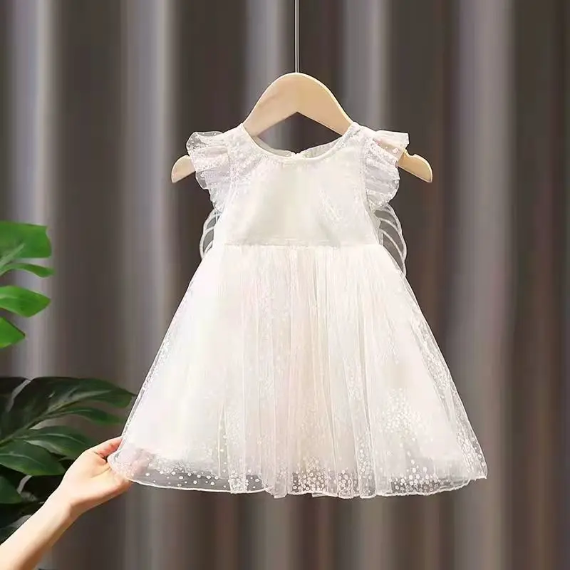 thumbnail image 1 of Vestidos de princesa mariposa para bebés de 0 a 5 años, vestido bonito de malla con lentejuelas para niñas, ropa de verano de estilo coreano para niños, 1 of 6