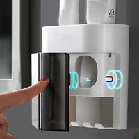 Toilet Toothpaste Squeezer Fully Automatic Wall Mounted Adhesive Wall Mounted Lazy Man Storage Rack 1