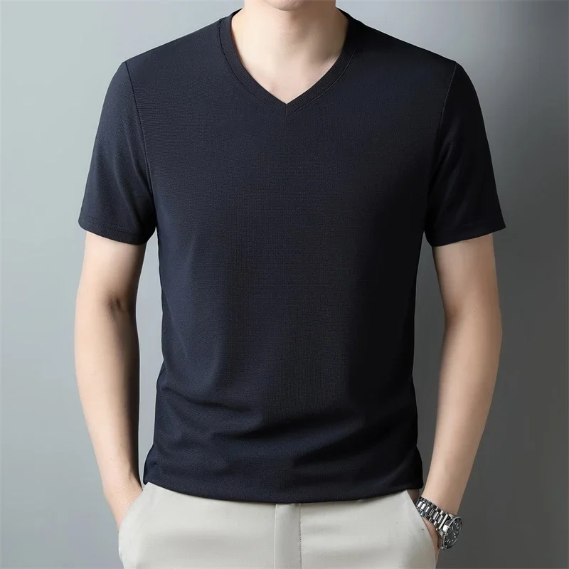 PlatiNum Waffle V-Neck T-Shirt Styling Example 1