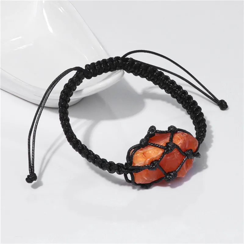Unregelmäßigen Natürlichen Opal Raw Stein Quarz Healing Armband Handmade Geflochtene Armbänder Männer Frauen Einfache Reiki Einstellbare Schmuck – Detail 8