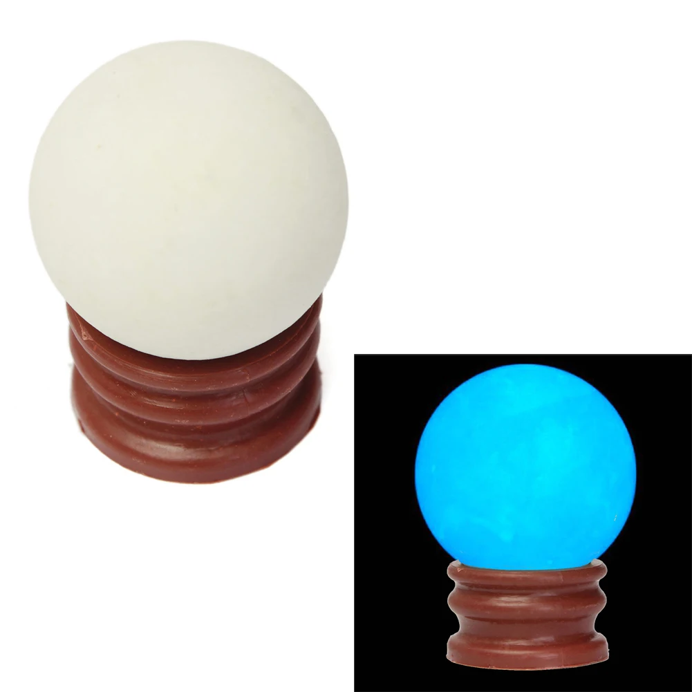 Esfera de cristal de cuarzo, esfera luminosa azul, 2022 cm + BASE, brilla en la oscuridad, novedad de 3,5