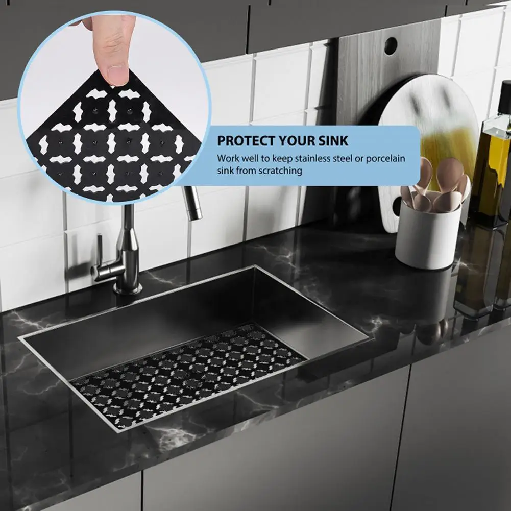 Kitchen Sink Mat Sink Protector Anti-slip Pvc Sink Mat Set Hollow Rhombus Design Protects Ceramic Stainless Steel Sinks Draining 7 layer 0 1μm drinking water faucet purifier tap filter stainless steel ceramic activated carbon kdf cartridge kitchen bathroom