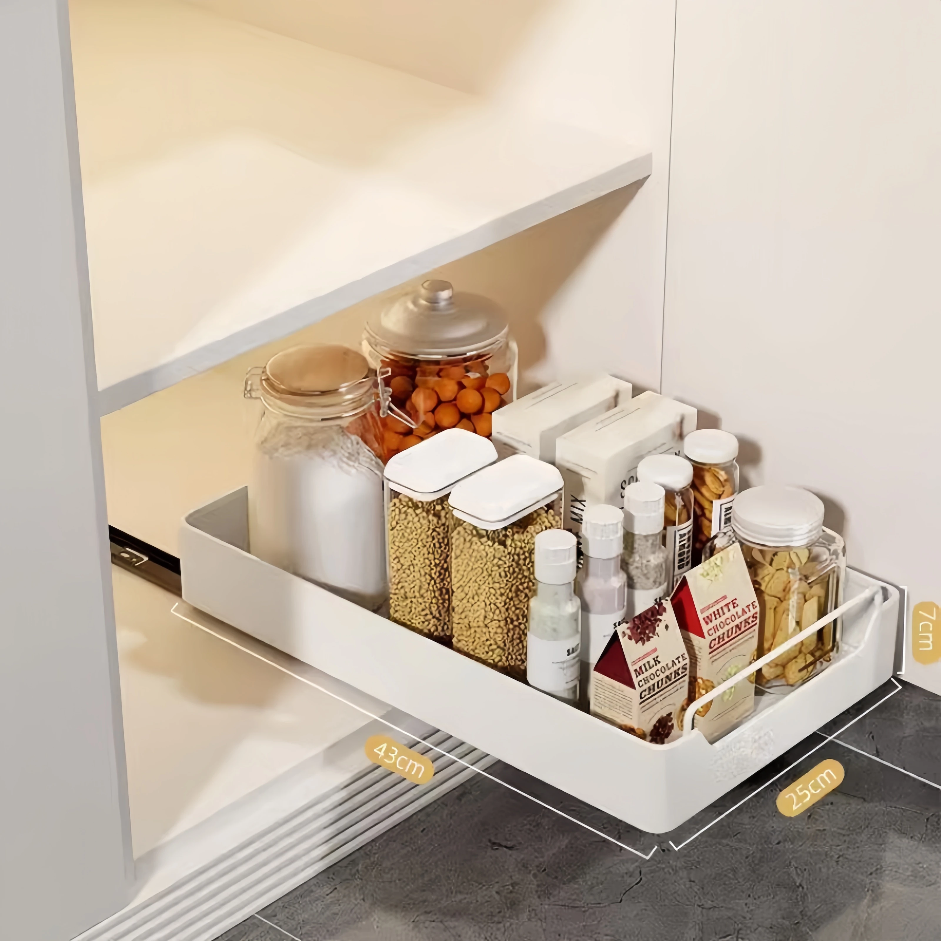 Kitchen Storage Rack with Slide Rails Pull-out Kitchen Drawer Type Storage Tray Spice Box Rack Installation free Kitchen Storage Rack Spice Rack Kitchen Organizer Spice Storage Shelf Kitchen Organizer Rack
