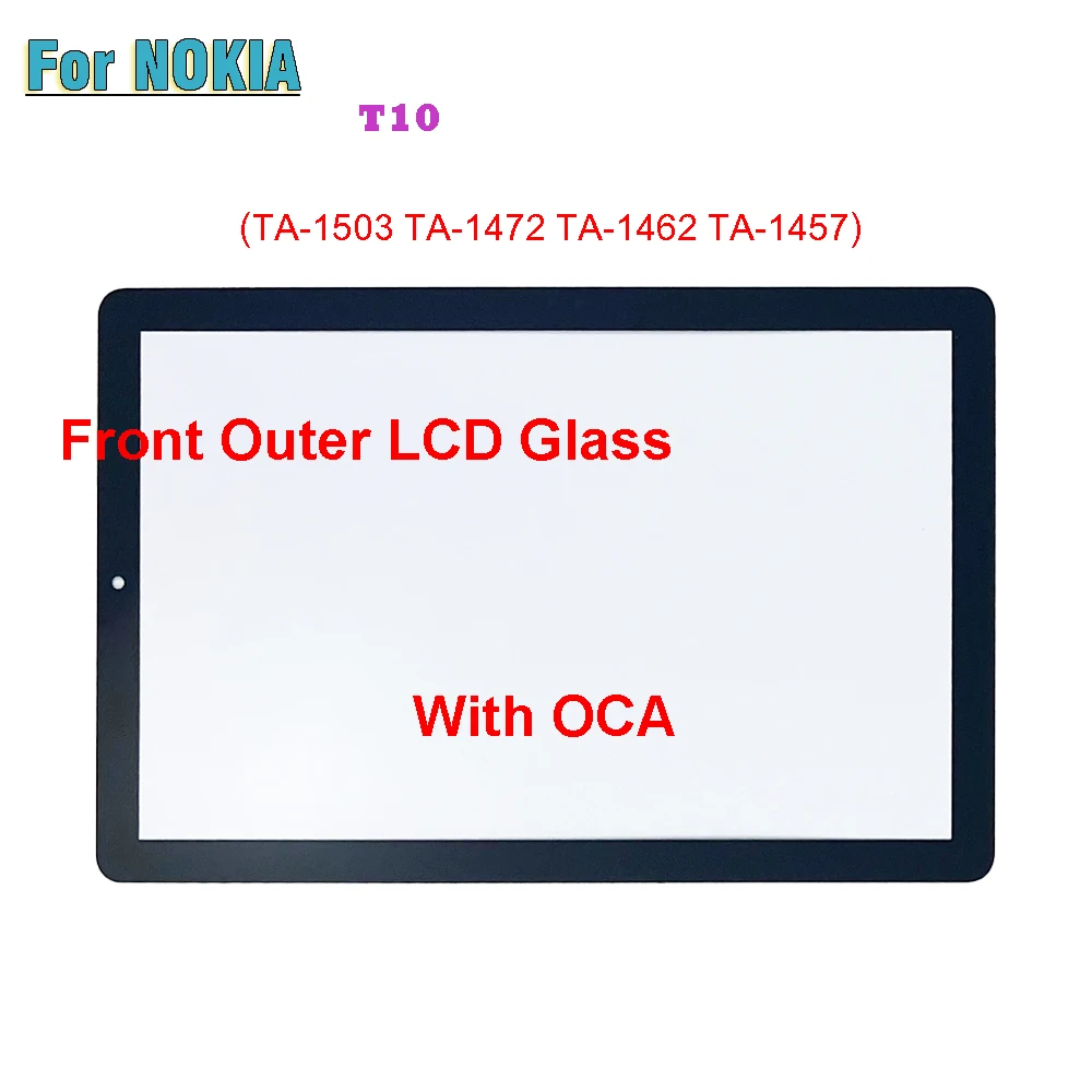 노키아 T10 TA-1503 TA-1472 TA-1462 TA-1457 8.0 인치 터치 스크린 패널 태블릿 전면 외부 LCD 유리 렌즈, OCA 포함, 신제품