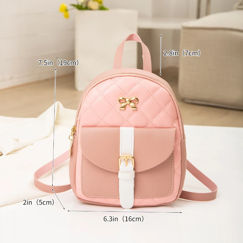 NSNEB] Mini Mochila Pequeña De Cuero PU Para Mujer , Bolsa Multifunción  Para Teléfono , Bolsas Escolares QQW