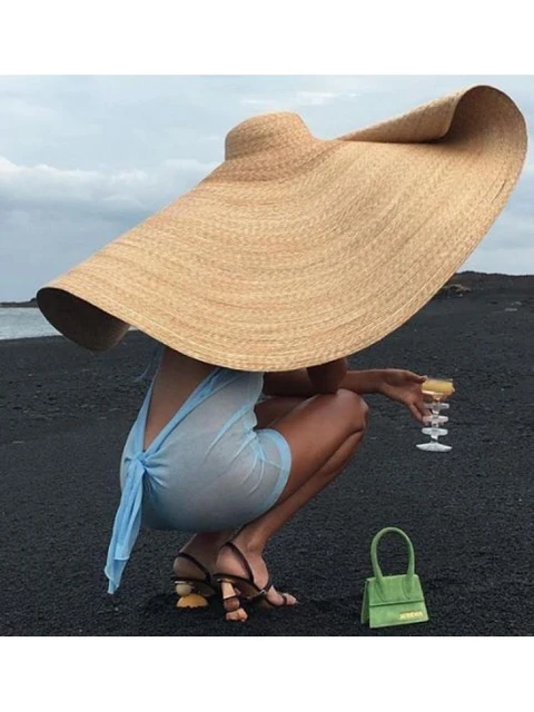 80cm Super large Brim Straw Sun Hats Women Summer Tourism Hat For Women For  Travel Ladies