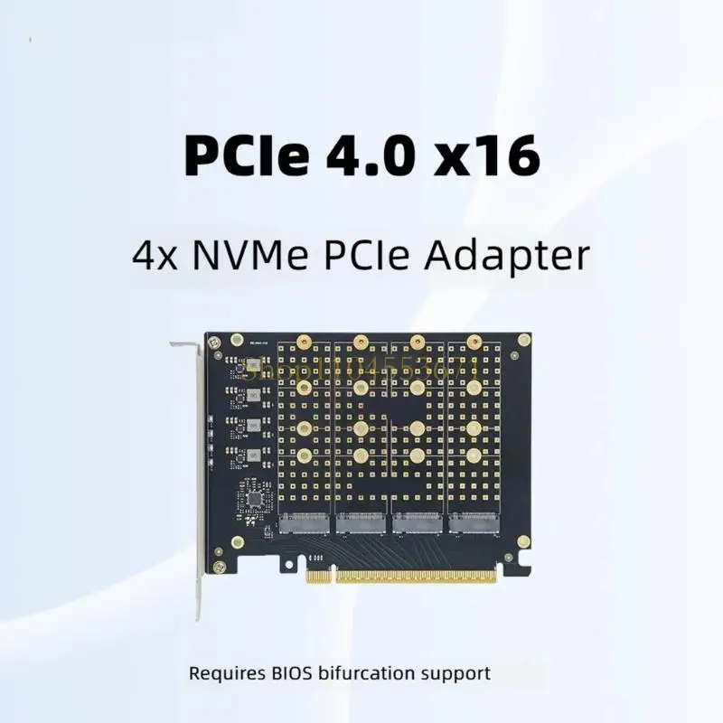 금속 열 분산기와 안정적인 전력을 갖춘 베스트셀러 4 포트 M.2 스토리지 PCIe X16 확장 보드