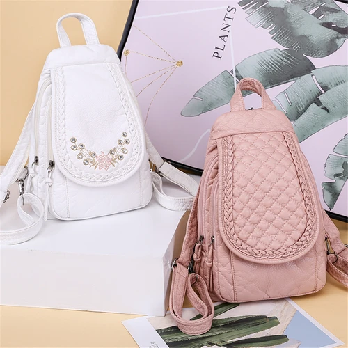 여름 스타일 숙녀 가죽 백팩 3 인 1 여성용 배낭, 십대 소녀를 위한 작은 여행 가방, Sac A Dos Mochila 3