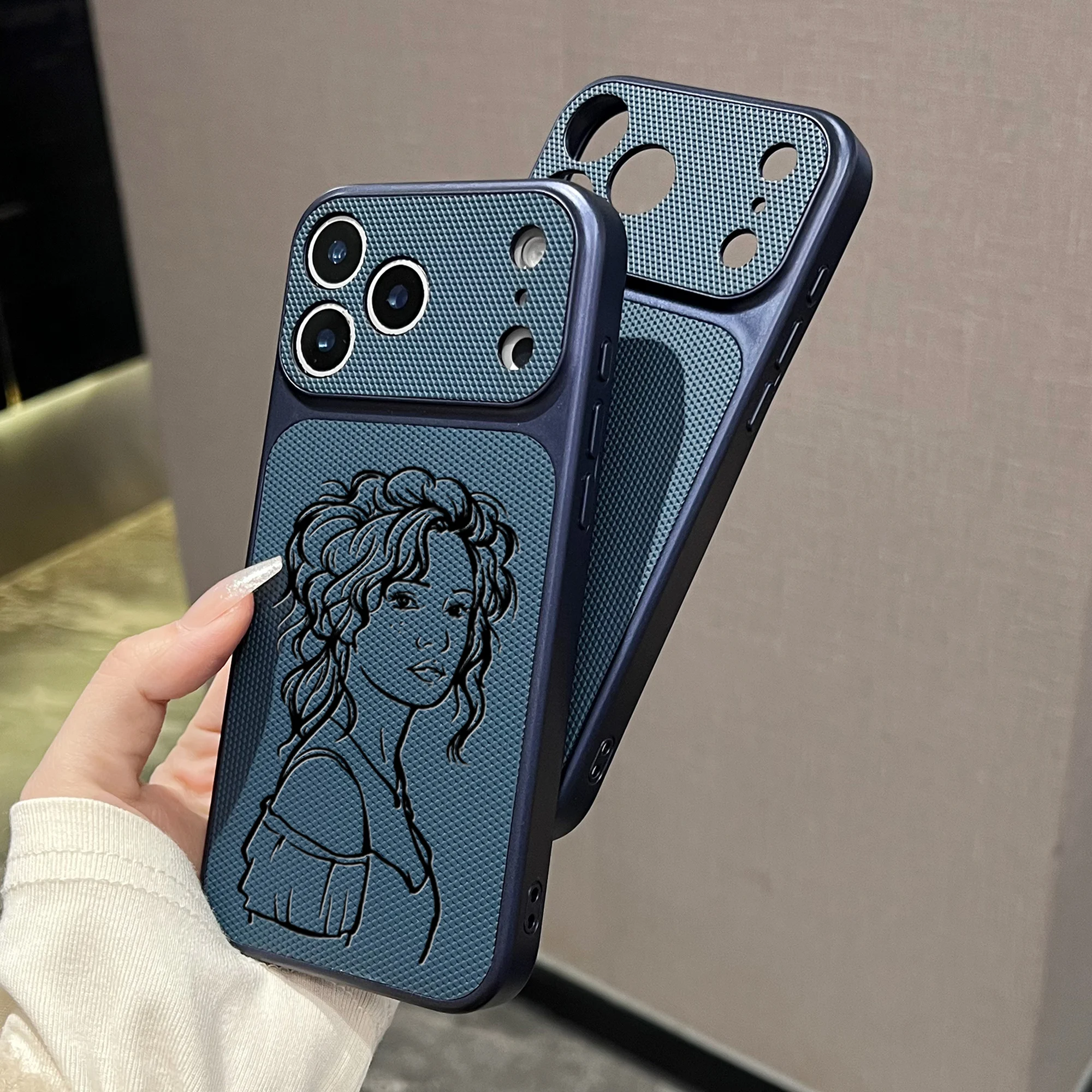 Custom Photo Hand Drawn Lines Phone Case for iPhone 17 thumbnail 7