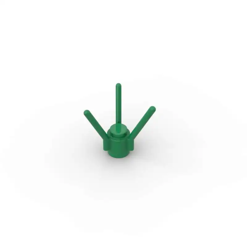 MOC 10PCS 3741 식물 꽃 줄기 빌딩 블록 스터드 및 3 줄기 농장 식물원 장식 벽돌 입자 장난감 선물