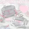 Ballet Style Silver Leather Picture Frames Lovely Kpop Photocard Holder with Pink Ribbon Picture Frame Balletcore for Gir 2