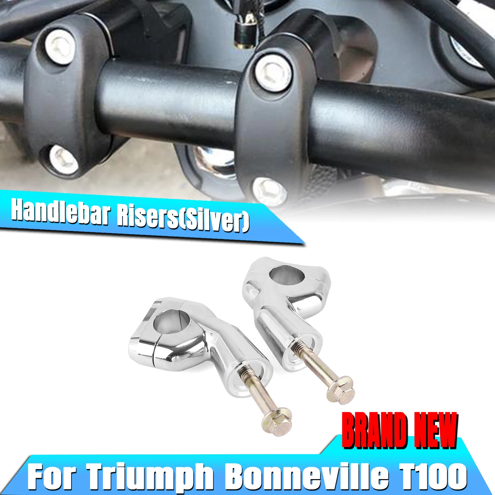 

Motorbike Chrome Handlebar Riser Clamp Kit For Triumph Bonneville T100 T120 Scrambler 1200XC Bobber black Street twin