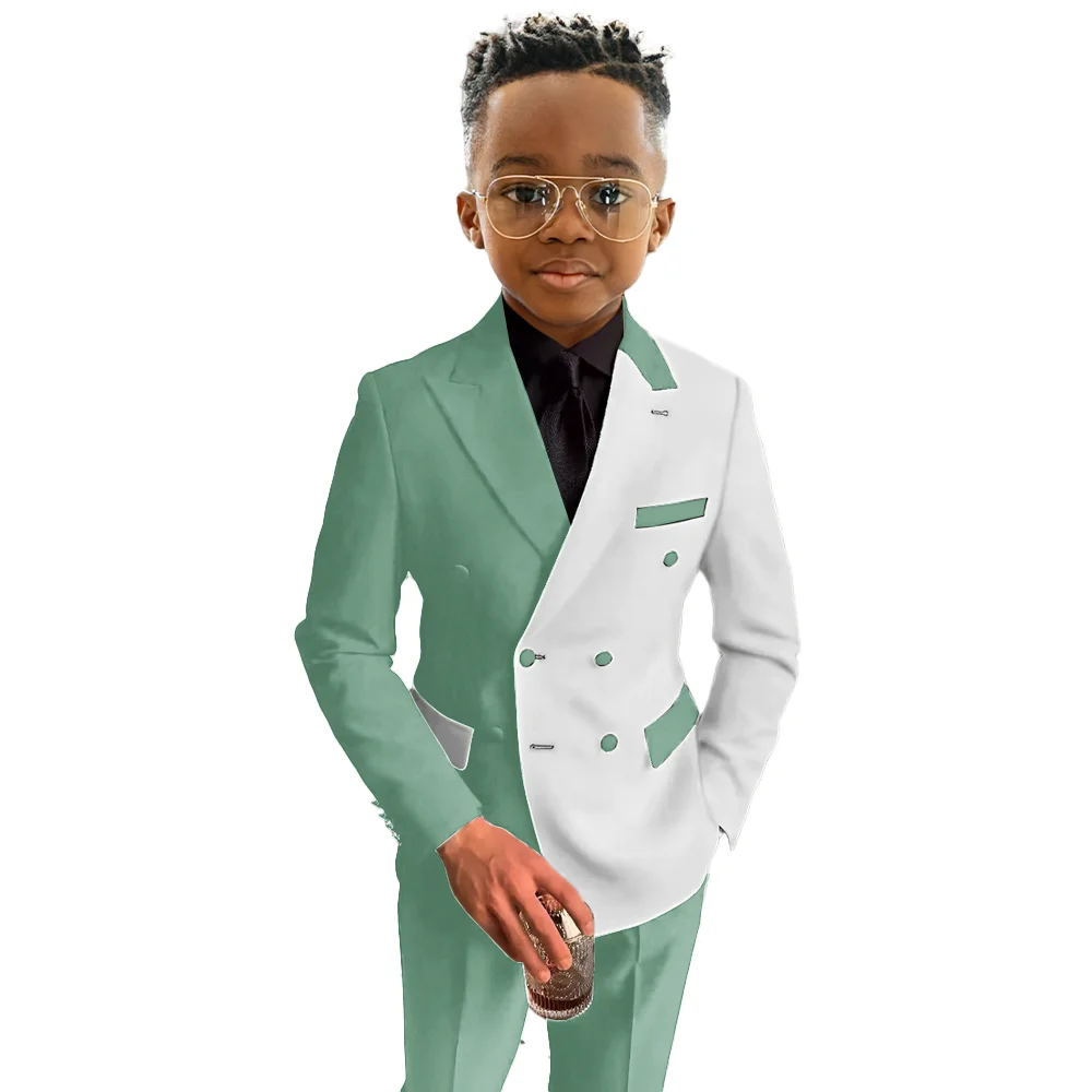 Costume Blanc 2 Pièces pour Garçon, Blazer et Pantalon de Mariage, Smoking sur Mesure, Vêtements de ixpour Enfant