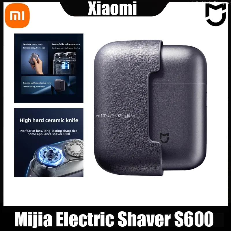 XIAOMI MIJIA Electric Shavers Portable Razor Men Type-C Rechargeable Shaving Beard Machine Trimmer Dry Wet Shaving Washable S600