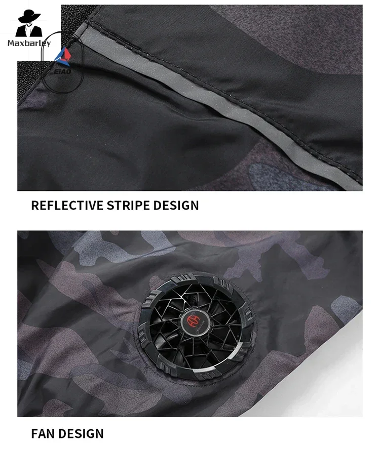 EiAO Summer Vest Wearable Refrigeration Fan Vest Air Conditioner Clothes Outdoor Cooling Tactical Fishing Sleeveless Work Jacket