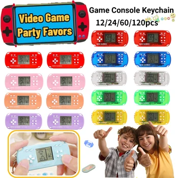 12-120 Pezzi Mini Console di Gioco Portatili Portachiavi, Gadget per Feste a Tema Videogiochi, Regali di Compleanno per Bambini, Riempitivi per Sacchetti Regalo, Premi per la Classe