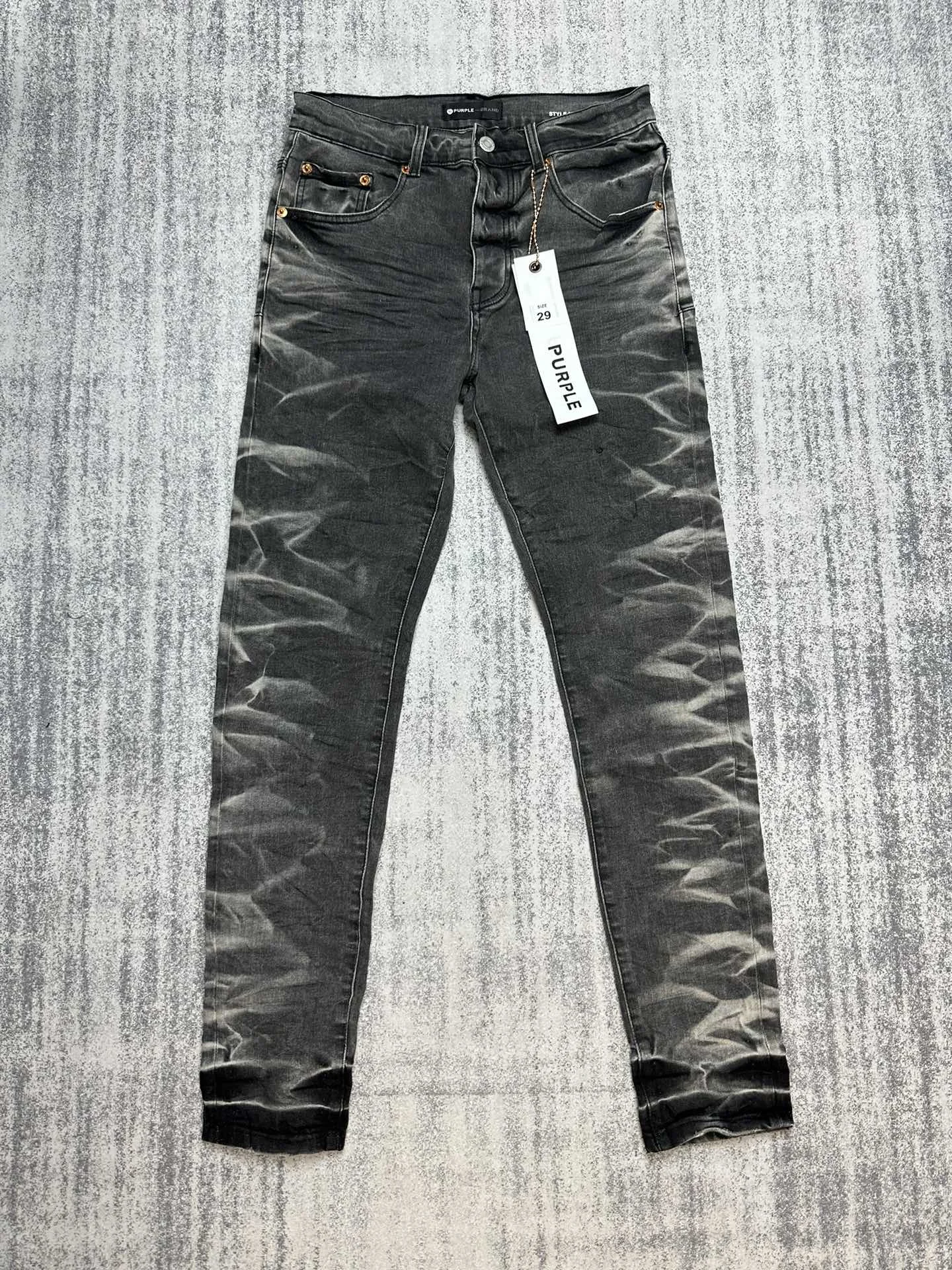 

american designer jeans Purple Brand Ripped Distressed Skinny Slim fit Destroyed Stretch Pants destroyed Denim mens Trousers