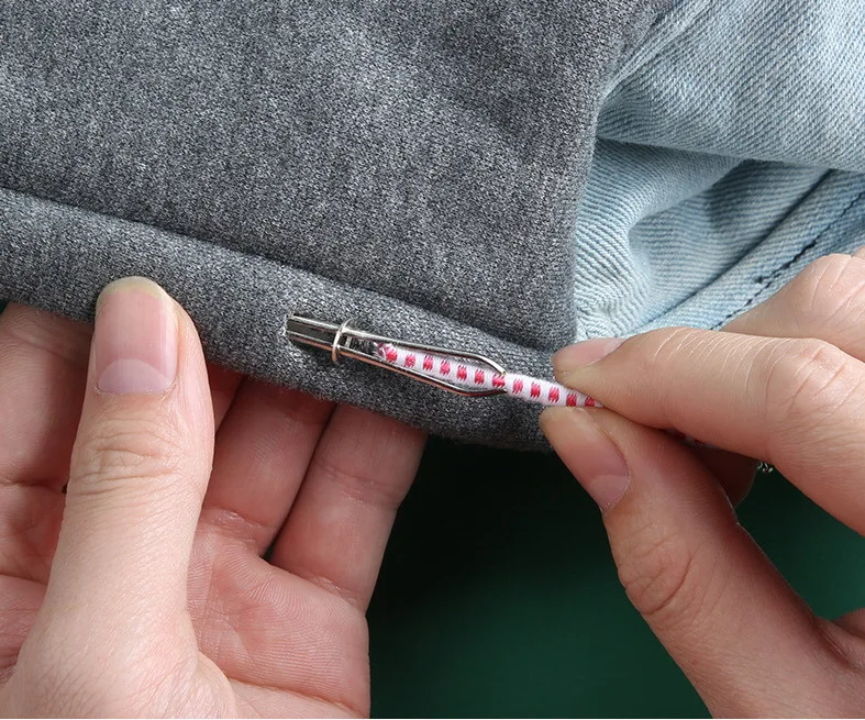 Description Picture 6 of itemStainless Steel Garment Clips Sewing DIY Elastic Band Tape Punch Cross Stitch Threader Wear Rope Elastic Clamp Sewing Tools