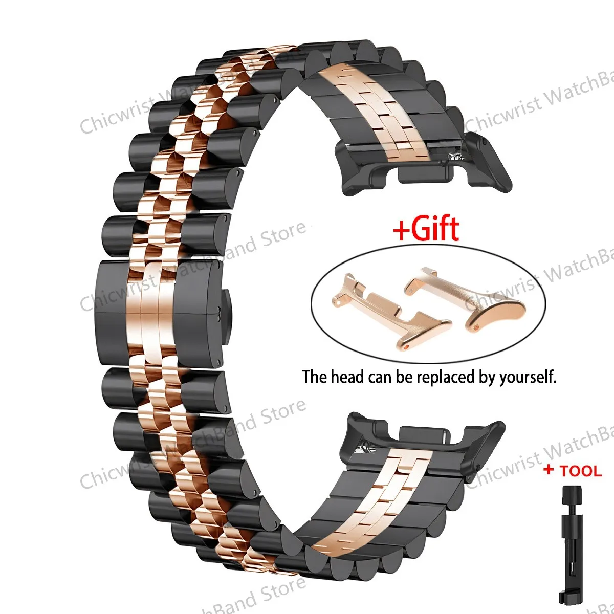 Premium Stainless Steel Metal Strap Bracelet