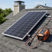 Panneau solaire 360 W, 240 W, 160 W avec cadre en aluminium Panneau photovoltaïque léger Chargeur de batterie 18 V pour camping-car, bateau, maison et véhicule de loisirs 3