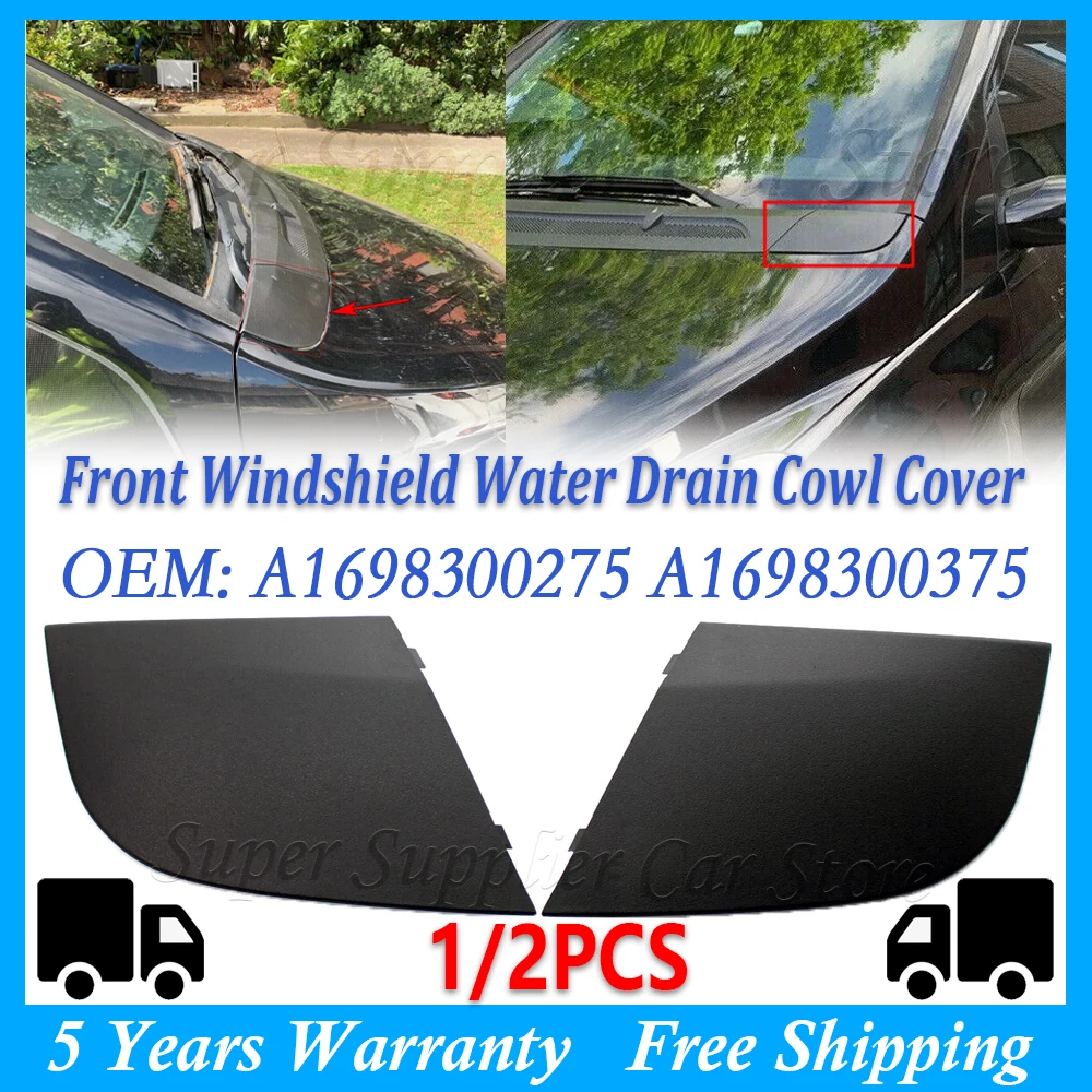 2 Stuks Voorruit Water Afvoer Cover A1698300375 A1698300275 Fit Voor B Klasse W245 Powersports Voorruit Montage Hardware