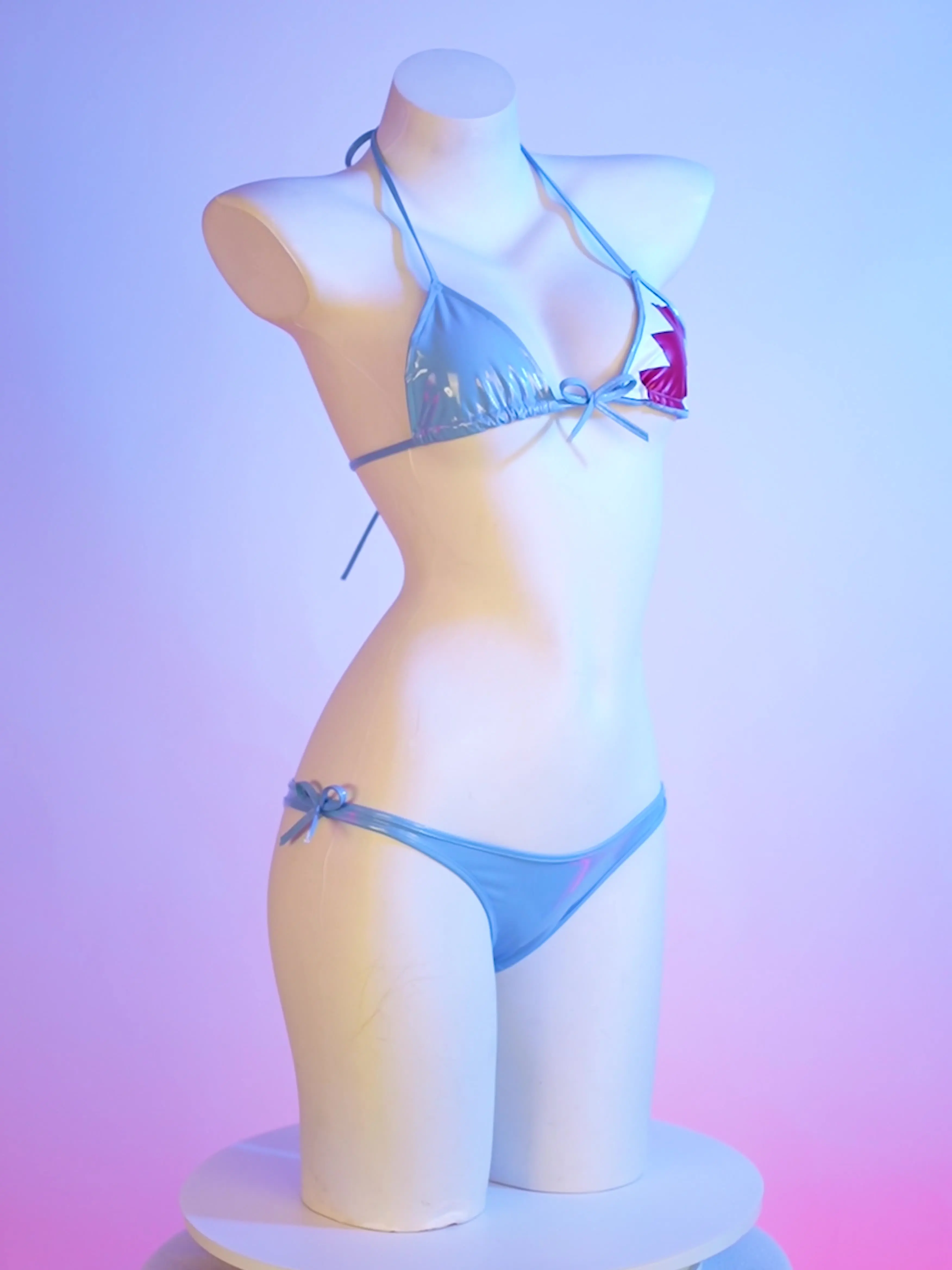 Halloween New Anime Cosplay Costume Female Sexy Wig Beach Piece Bikini Set Cute Shark Swimsuit Bra Underwear