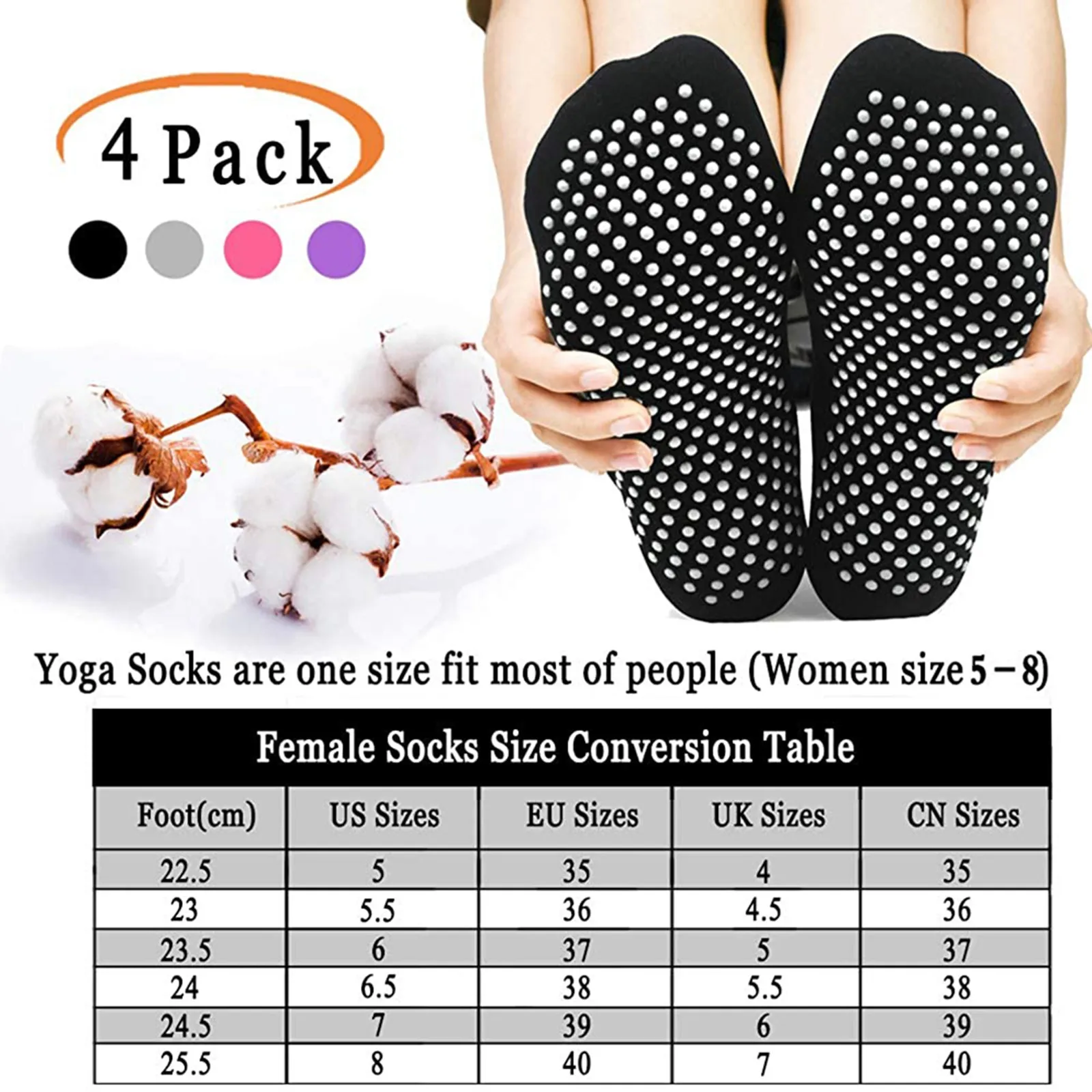 Trampoline Socks Non Slip Yoga Socks With Grips Women Anti-skid Socks  Sticky Grippers Socks For Pilates Ballet Barre Yoga 4pairs - AliExpress