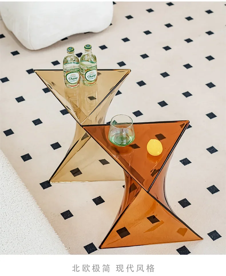 Description Picture 4 of itemLight Luxury Coffee Table for Home, Transparent Acrylic Sofa Side Table, Designer Small Apartment Simple Bedside Table