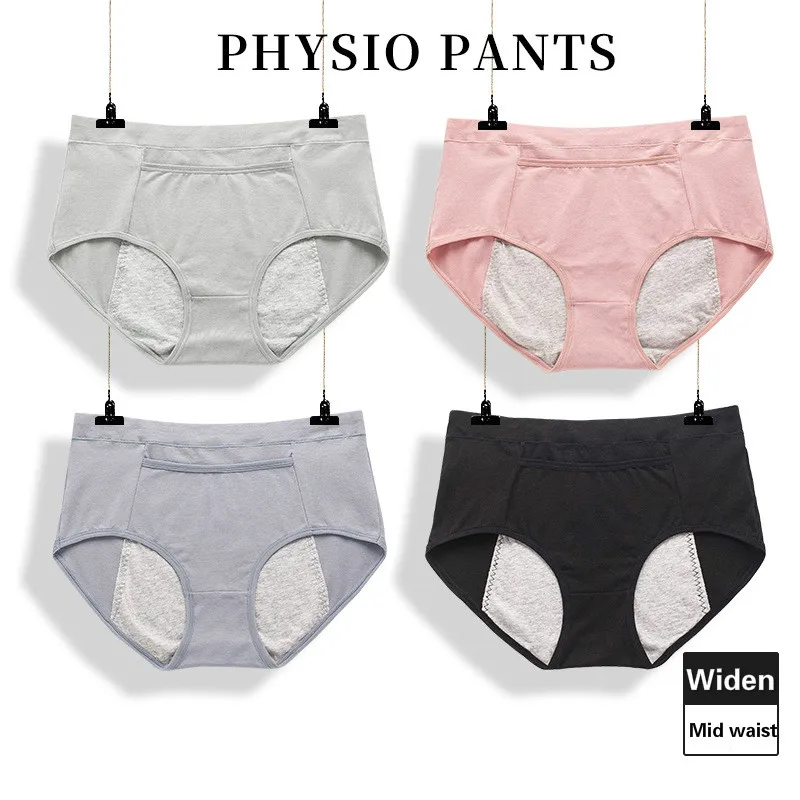 3XL Cotton Physiological Period Leak Proof Menstrual Panties Breathable