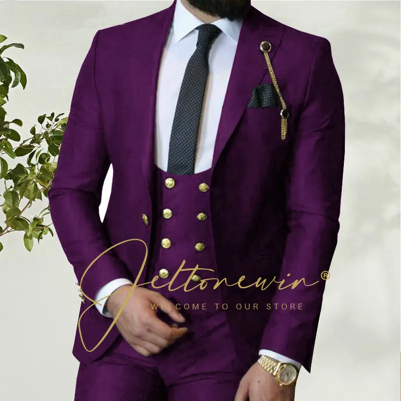 

Blazer Sets 3 piece Men Suits for Wedding Groom Tuxedos 2022 Casual Custom Man Suit Set Jacket Vest with Pants Man Fahion